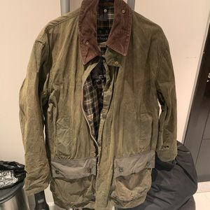 Barbour border vintage waxed jacket